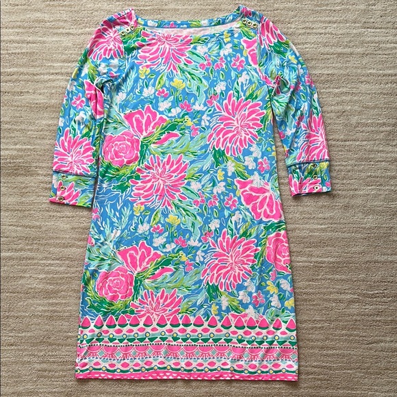 Lilly Pulitzer UPF 50+ Sophie Dress Zanizbar Blue Bunny Business Size Medium - Picture 4 of 16